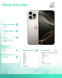 Alternative view of Apple iPhone 16 Pro Max 512GB - Natural Titanium