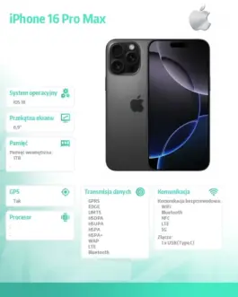 Alternative view of Apple iPhone 16 Pro Max 1TB - черен Titanium