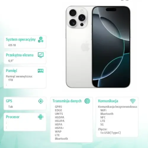 Alternative view of Apple iPhone 16 Pro Max 1TB - бял Titanium