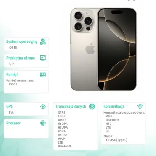 Alternative view of Apple iPhone 16 Pro 256GB - Natural Titanium