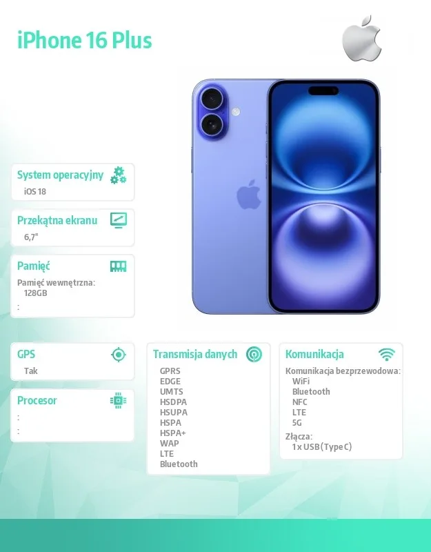 Apple iPhone 16 Plus 128GB - Ultramarine - Image 2