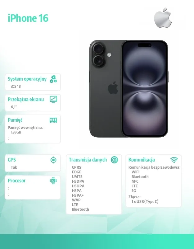 Apple iPhone 16 128GB - черен - Image 2