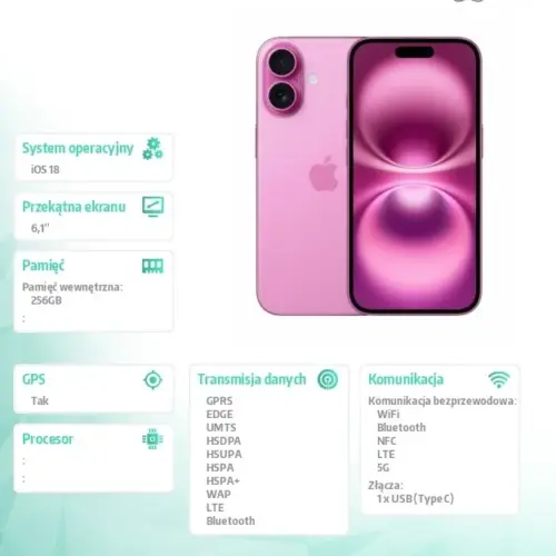Alternative view of Apple iPhone 16 256GB - розов