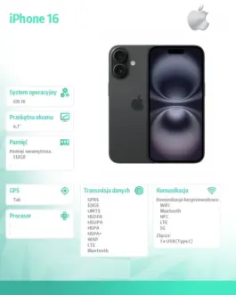 Alternative view of Apple iPhone 16 512GB - черен