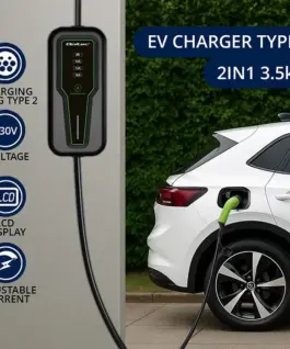 Alternative view of Qoltec зарядно for EV 2in1 type2 with regulation