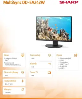 Alternative view of Sharp Monitor MultiSync DD-EA242W 24.1 inches черен