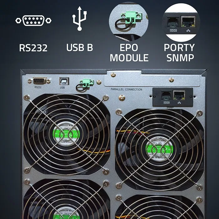 Qoltec 3phase UPS 10kVA 8kW LCD EPO USB online - Image 2
