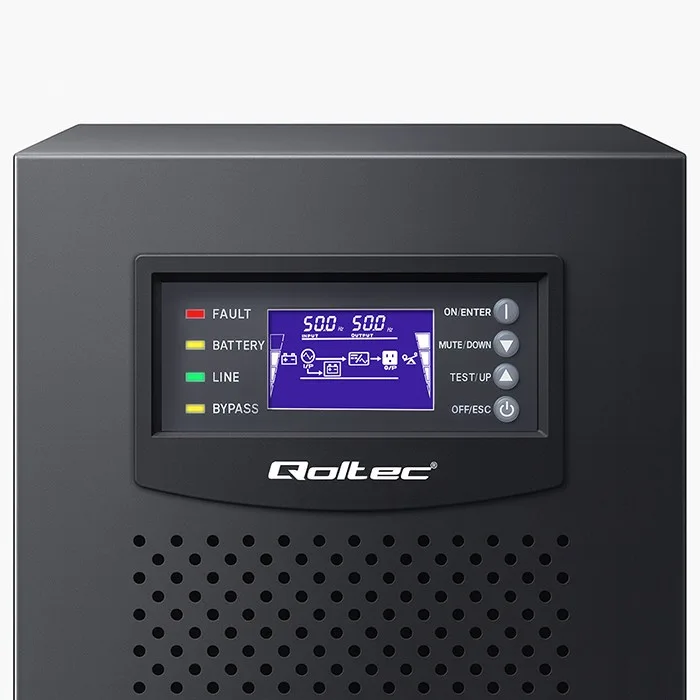 Qoltec 3phase UPS 10kVA 8kW LCD EPO USB online - Image 3
