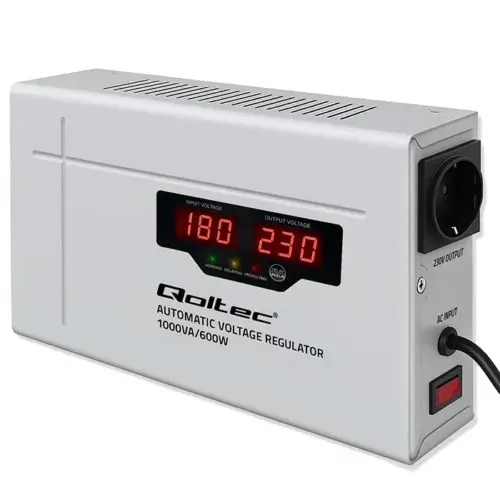 Qoltec Voltage stabilizer AVR 1000VA Toroidal transfo