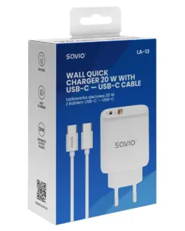 Alternative view of Savio зарядно LA-13 20W +кабел SAVIO