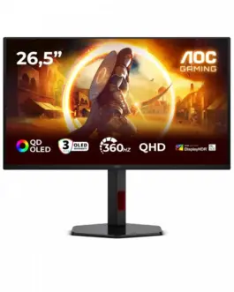AOC Monitor 26.5 inches Q27G4SDR QD-OLED 360Hz HDMIx2 DP Pivot