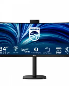 Philips Monitor 34 inches 34B2U3600CH Curved VA HDMIx2 DP HAS USB-C RJ45 KVM
