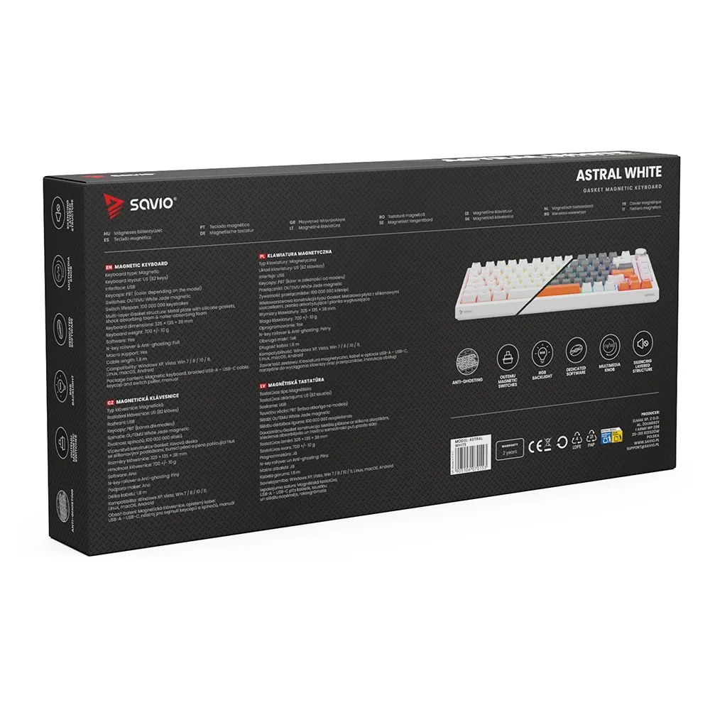 Savio Kayboard ASTRAL бял Jade OUTEMU бял RGB - Image 3