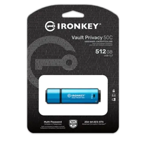 Kingston Pendrive 512GB IronKey Vault Privacy50C AES-256 FIPS-197