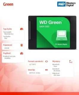 Alternative view of Western Digital SSD drive зелен 240GB SATA 2,5 inches WDS240G3G0A