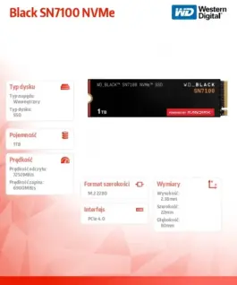 Western Digital черен SSD 1TB SN7100 NVMe 2280 M2