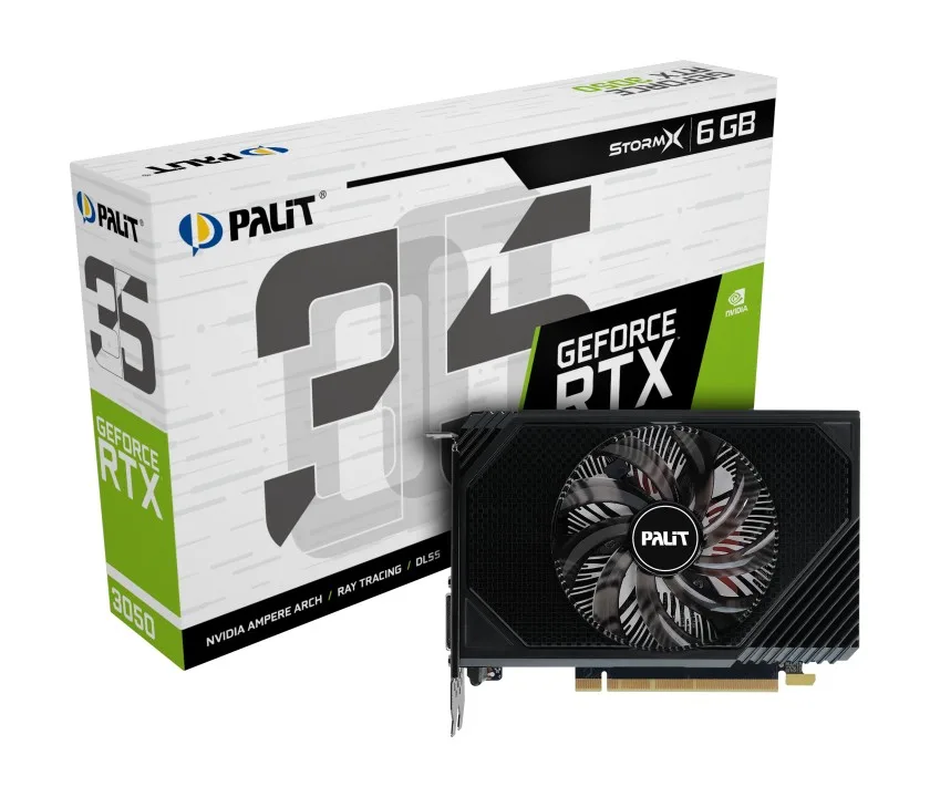 Palit видео карта GeForce RTX 3050 StormX 6GB GDDR6 96bit DVI/DP/HDMI