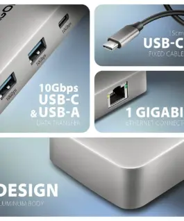 AXAGON HMC-CUB83X2 USB hub 7in 1 10Gbps HDMI DP PD GLA