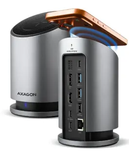 AXAGON HMC-WL9 USB hub 9in1 HDMI DP GLAN PD wir cha