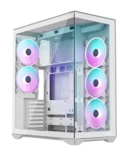 MODECOM кутия за компютър Volcano Space XL ARGB Full Tower 5 fans бял