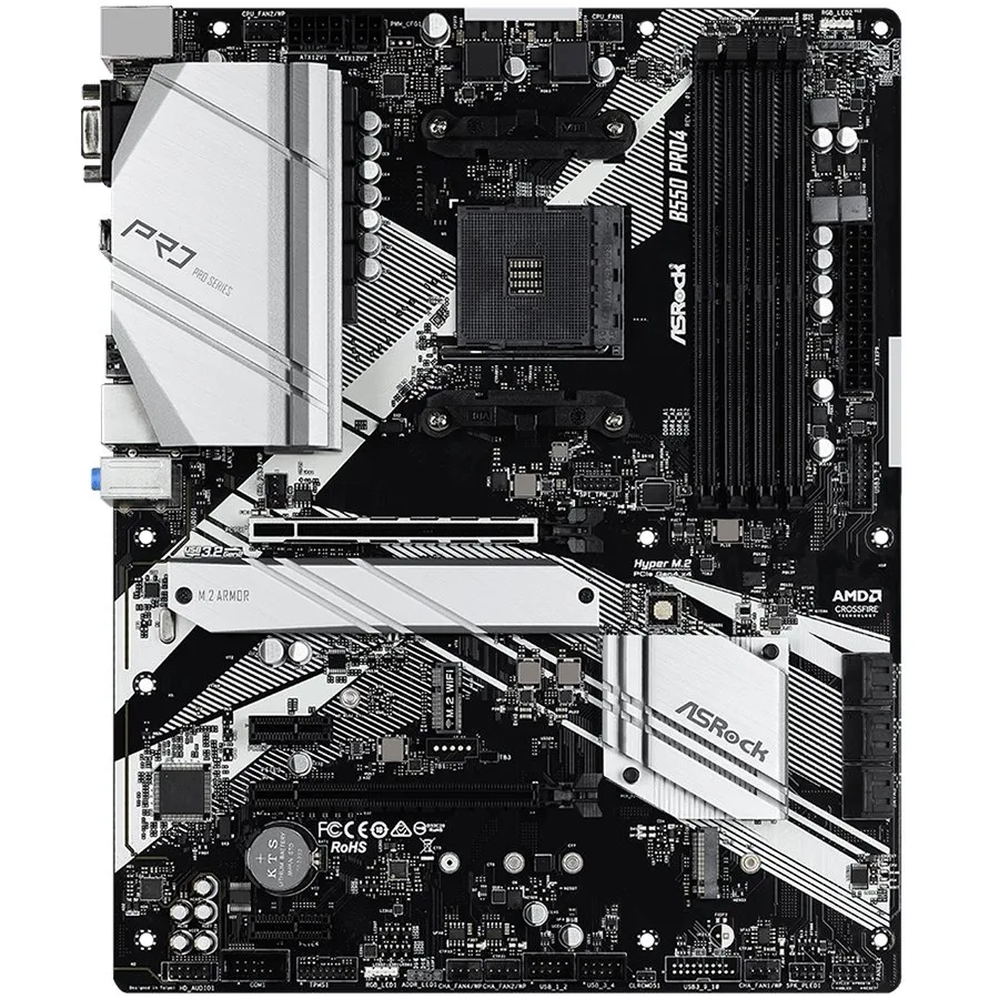 Дънна платка ASROCK Main Board Desktop B550 PRO4 (AM4, B550, 4xDDR4, 1xPCIe 4.0x16, 1xPCIe 3.0x16, 2xPCIe 3.0x1,6xSATA,1x M.2 Gen4 x4, 1xM.2, 2xUSB3.2 Gen2, 6xUSB3.2 Gen1, HDMI, D-SUB, GLAN, ATX, Retail) - Image 14
