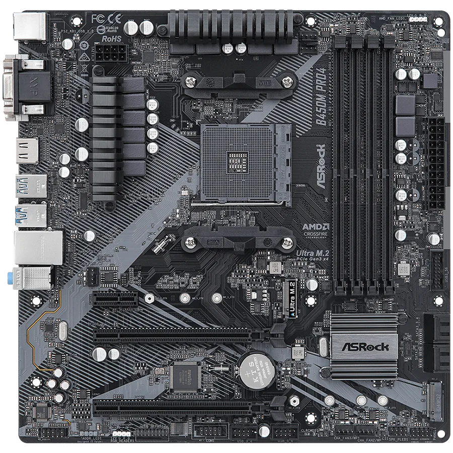 Дънна платка ASROCK B450M Pro4 R2.0 mATX AM4 DDR4 - Image 14