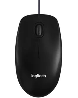 Мишка за компютър LOGITECH B100 Corded Mouse - BLACK - USB - B2B
