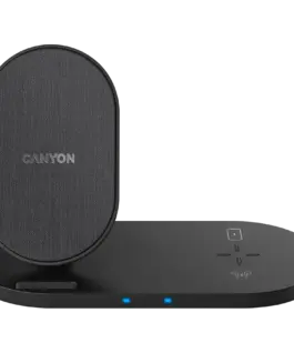 Зарядно за мобилен телефон CANYON wireless charger WS-202 10W 2in1 Black