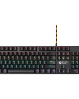 Геймърска клавиатура CANYON keyboard Deimos GK-4 Rainbow US Wired Black
