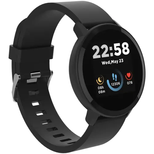 Alternative view of Смарт часовник CANYON Lollypop SW-63, Smart watch, 1.3inches IPS full touch screen, Round watch, IP68 waterproof, multi-sport mode, BT5.0, compatibility with iOS and android, black, Host: 25.2*42.5*10.7mm, Strap: 20*250mm, 45g