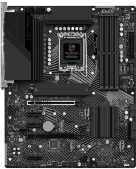 Alternative view of Дънна платка ASROCK MB Desktop Z790 PG Lightning (S1700, 4x DDR5, 1x PCIe 4.0 x16, 1x PCIe 5.0 x16, 3x PCIe 3.0 x1, 4x Hyper M.2, 4x SATA3 6.0Gb/s, RAID 0,1,5,10, 2x USB-C, 10x USB 3.2, 3x USB 2.0, 1x RJ-45 2.5GB, 1x HDMI, ATX