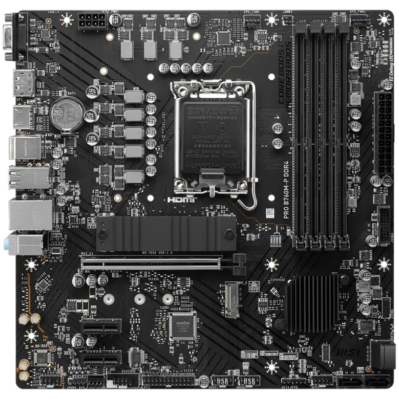 Дънна платка MSI PRO B760M-P DDR4, mATX, Socket 1700, Dual Channel DDR4 4800(OC)MHz, 1x PCIe x16 slots, 2x M.2 slots, 1x HDMI, 1x DP, 1x VGA, 1x USB 3.2 Gen 2 Type-C, 1x USB 3.2 Gen 1, 4x USB 2.0, 7.1 HD Audio, 1Gbps LAN, 3Y - Image 23