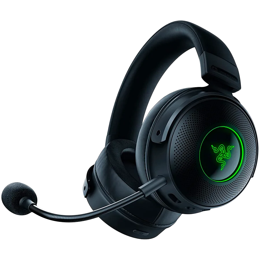 Геймърски слушалки Razer Kraken V3 Pro Wireless Gaming Headset Razer HyperSense Haptic Technology TriForce Titanium 50mm