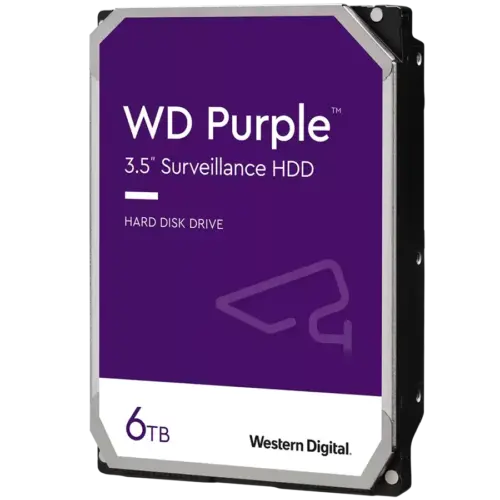 Хард диск HDD Video Surveillance WD Purple 6TB CMR 3.5 256MB SATA 6Gbps TBW: 180