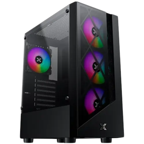 Кутия за компютър Xigmatek Duke EN49158 ATX/M-ATX/Mini ITX USB3.0x1 & 2.0x2 Meshed & TG Frontpanel Left TG Front 4PCS X2