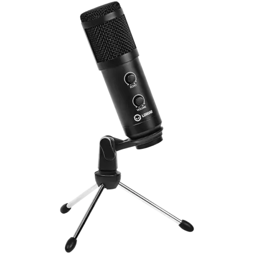 Геймърски микрофон LORGAR Soner 313 Gaming Microphones Black USB condenser microphone with Volume Knob & Echo Kob includ