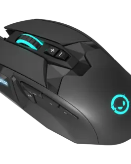 Alternative view of Геймърска мишка LORGAR Stricter 579, gaming mouse, 9 programmable buttons, Pixart PMW3336 sensor, DPI up to 12 000, 50 million clicks buttons lifespan, 2 switches, built-in display, 1.8m USB soft silicone cable, Matt UV coating with glossy parts and