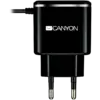 Зарядно за мобилен телефон CANYON charger H-041 2.1A/USB-A built-in MicroUSB Black