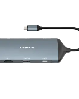 USB хъб CANYON hub DS-15 8in1 4k USB-C Dark Grey