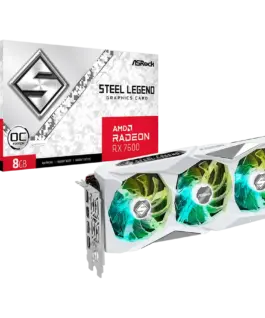 Видео карта ASROCK Video Card AMD Radeon RX-7600 Steel Legend 8GB GDDR6 128bit 2725 MHz / 18Gbps 3x DP 2.1 1x HDMI 3 fan