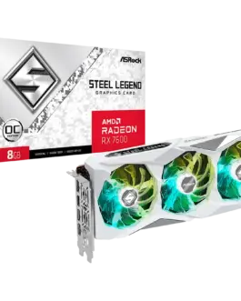 Видео карта ASROCK Video Card AMD Radeon RX-7600 Steel Legend 8GB GDDR6 128bit 2725 MHz / 18Gbps 3x DP 2.1 1x HDMI 3 fan