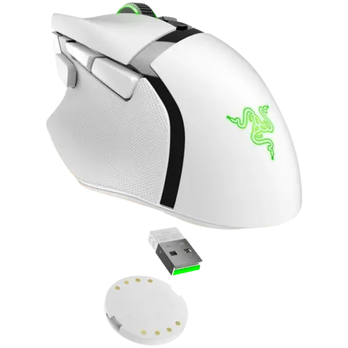 Alternative view of Геймърска мишка Razer Basilisk V3 Pro White, Wireless Gaming Mouse, True 30000 dpi, Focus Pro 30K Optical Sensor, Gen-3 Optical Mouse Switches, 11 programmable buttons, Razer Speedflex Cable USB Type C, 90-million Clicks