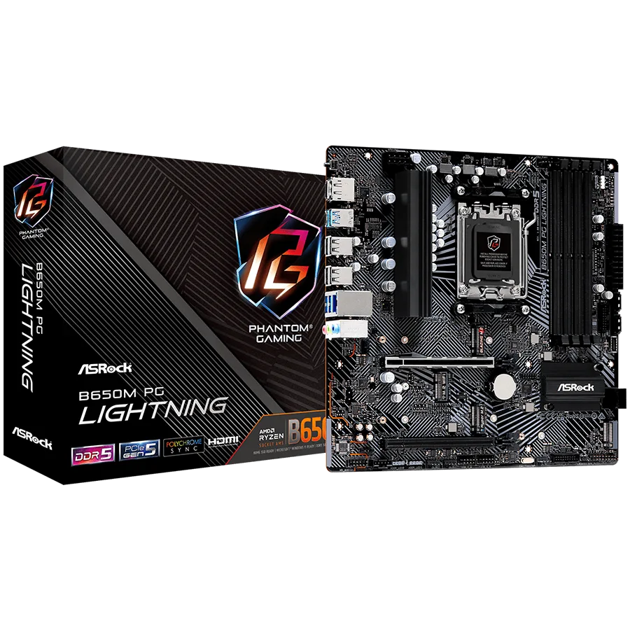 Дънна платка ASROCK B650M PG Lightning mATX AM5 DDR5