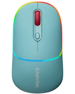 Безжична мишка CANYON mouse MW-22 Dual Band RGB Wireless Dark Cyan