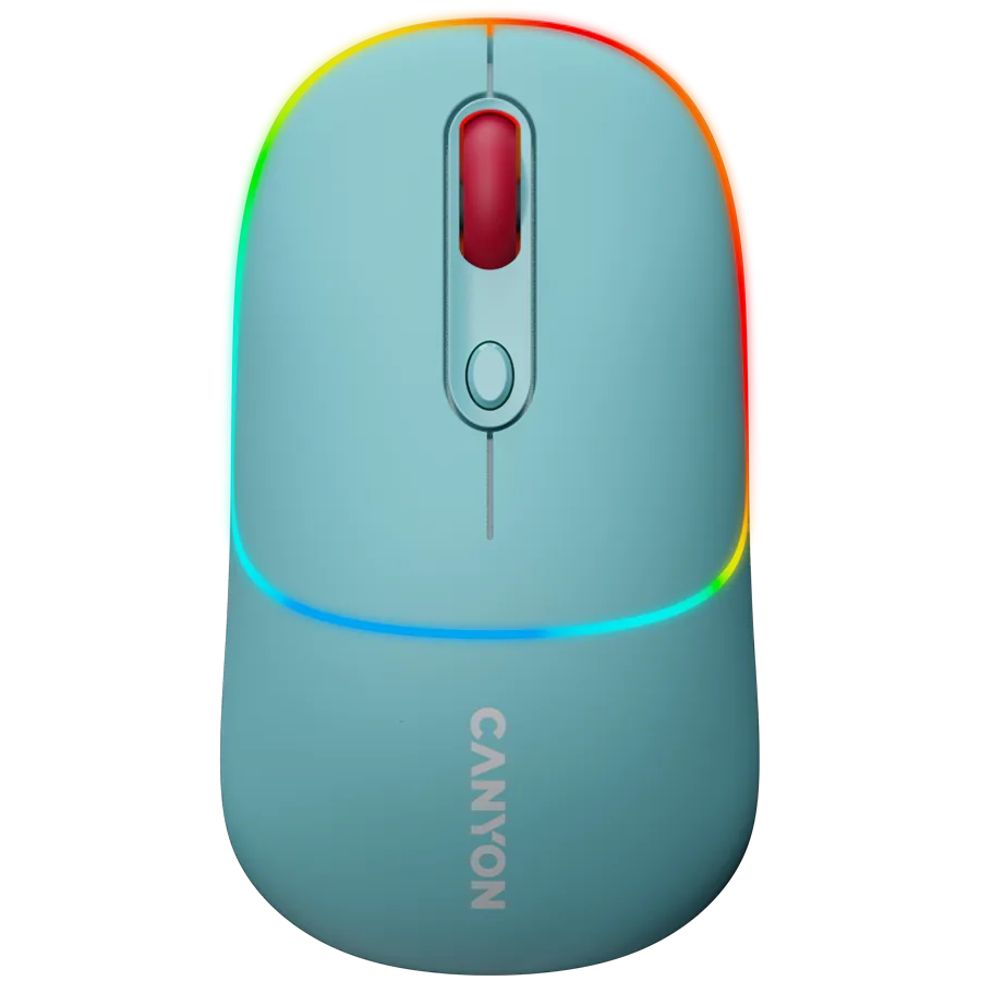 Безжична мишка CANYON mouse MW-22 Dual Band RGB Wireless Dark Cyan