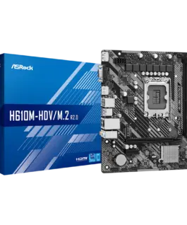 Дънна платка ASROCK Main Board Desktop H610M-HDV/M.2 (S1700 2x DDR4 1x PCIe 4.0 x16 1x PCIe 3.0 x1 4x SATA3 6.0Gb/s 1x m