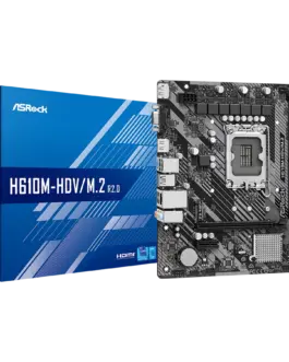 Дънна платка ASROCK Main Board Desktop H610M-HDV/M.2 (S1700 2x DDR4 1x PCIe 4.0 x16 1x PCIe 3.0 x1 4x SATA3 6.0Gb/s 1x m