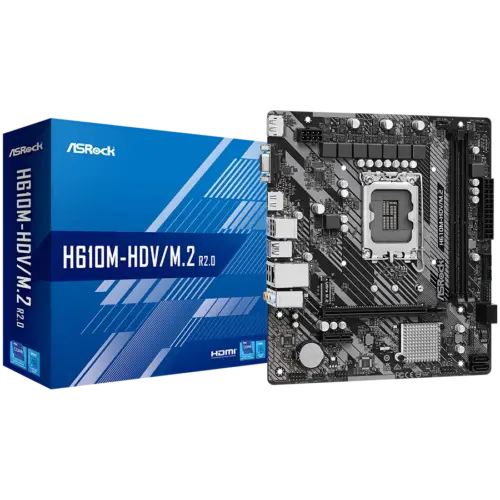 Дънна платка ASROCK Main Board Desktop H610M-HDV/M.2 (S1700 2x DDR4 1x PCIe 4.0 x16 1x PCIe 3.0 x1 4x SATA3 6.0Gb/s 1x m