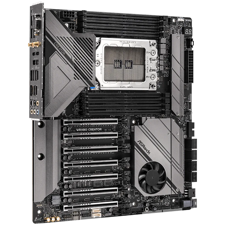 Дънна платка ASROCK Main Board WRX80 Creator R2.0 Supports AMD Ryzen Threadripper PRO 8 Power Phase Design, 105A SPS 14 Layer Server-Grade Low-Loss PCB Supports DDR4 4533+(OC) 7 PCIe 4.0 x16 8 SATA3, 1 Hyper M.2 (PCIe Gen4 x4) - Image 44
