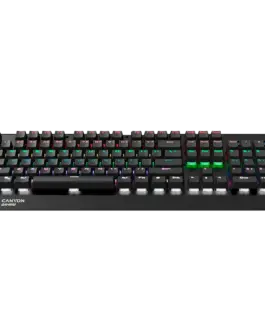 Alternative view of Геймърска клавиатура CANYON Hazard GK-6, Wired multimedia gaming keyboard with lighting effect, 108pcs rainbow LED, Numbers 104keys, EN double injection layout, cable length 1.8M, 450.5*163.7*42mm, 0.90kg, color black